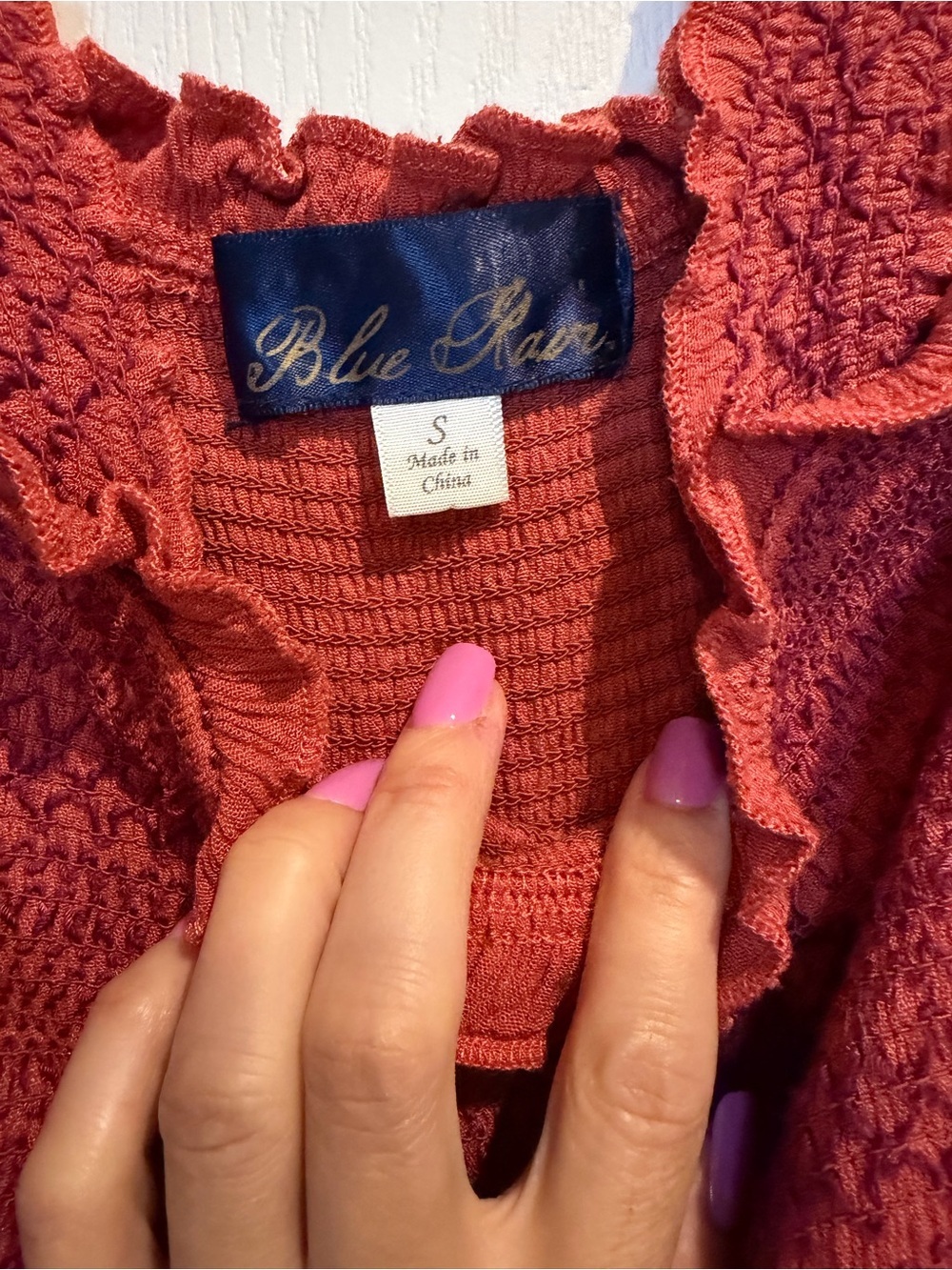 Blue Rain Rust Smocked Wide-Leg Jumpsuit - Picture 6 of 7